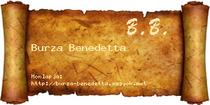 Burza Benedetta névjegykártya